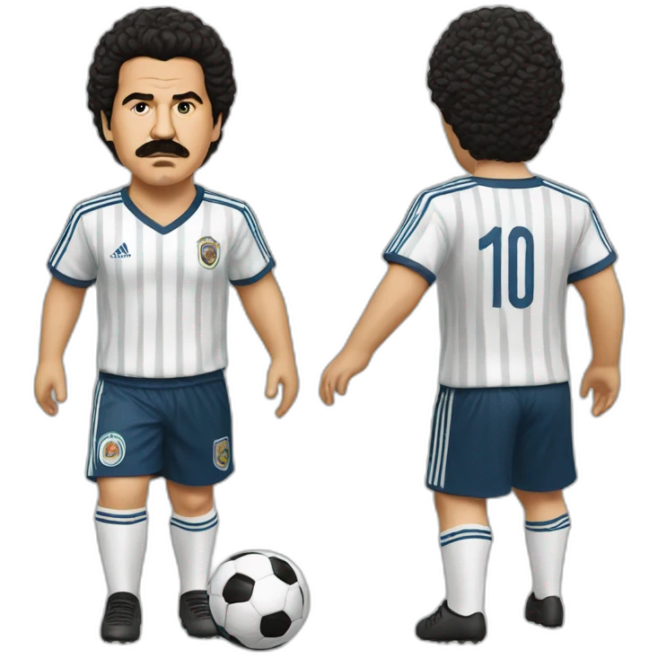 Pablo Escobar playing soccer emoji