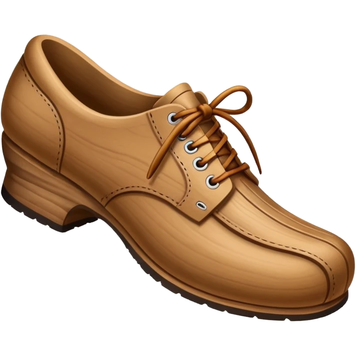 Un zapato de madera estilo Polonia . El zapato está tallado a mano. Pero de madera   emoji