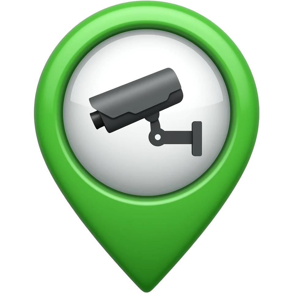 CCTV in map marker green emoji