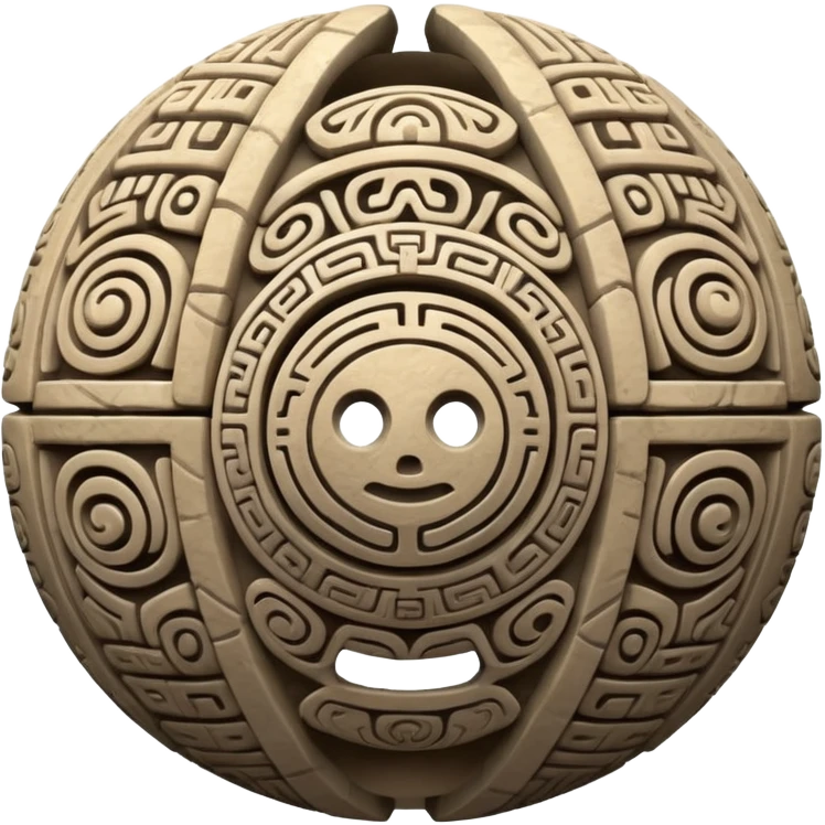round Mayan ball with ancient decorative motifs emoji