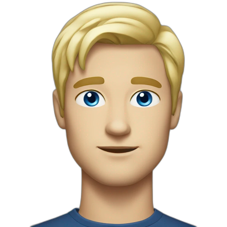 blonde sophisticated man, blue eyes, 23 years old emoji