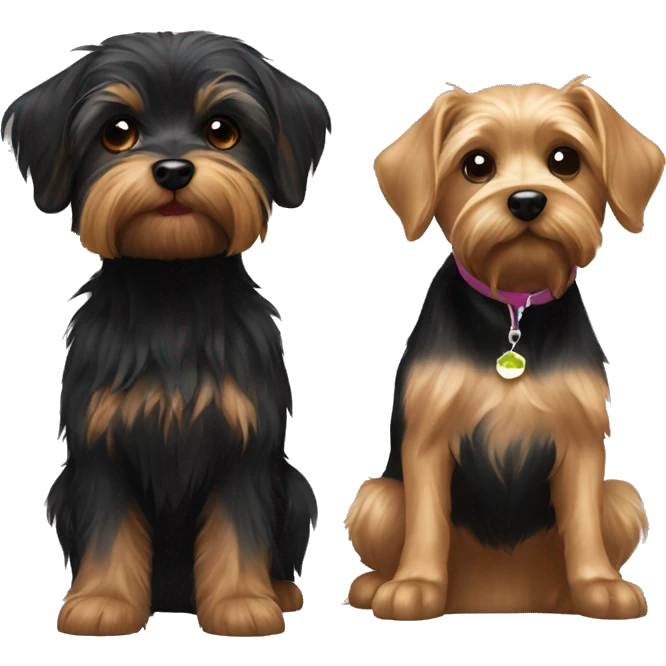 2 Yorkie and 1 black lab together  emoji