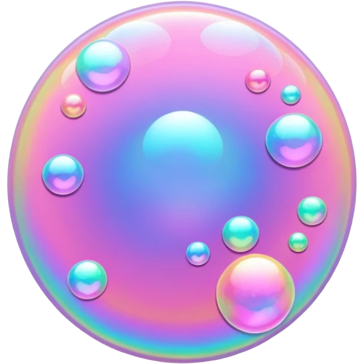 pink holographic bubbles glittter emoji