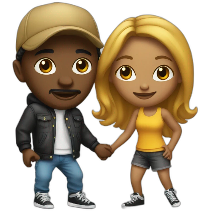 Un couple de danseurs de hip-hop  emoji