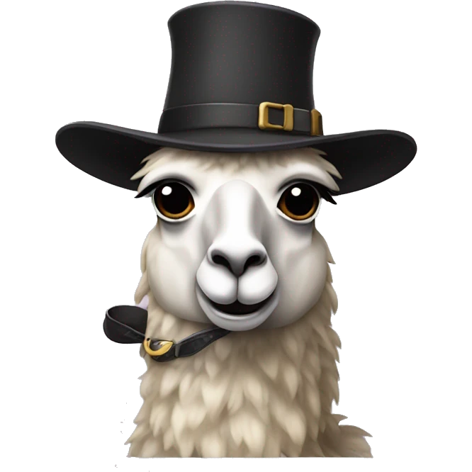 A llama dressed as sherlock Holmes emoji