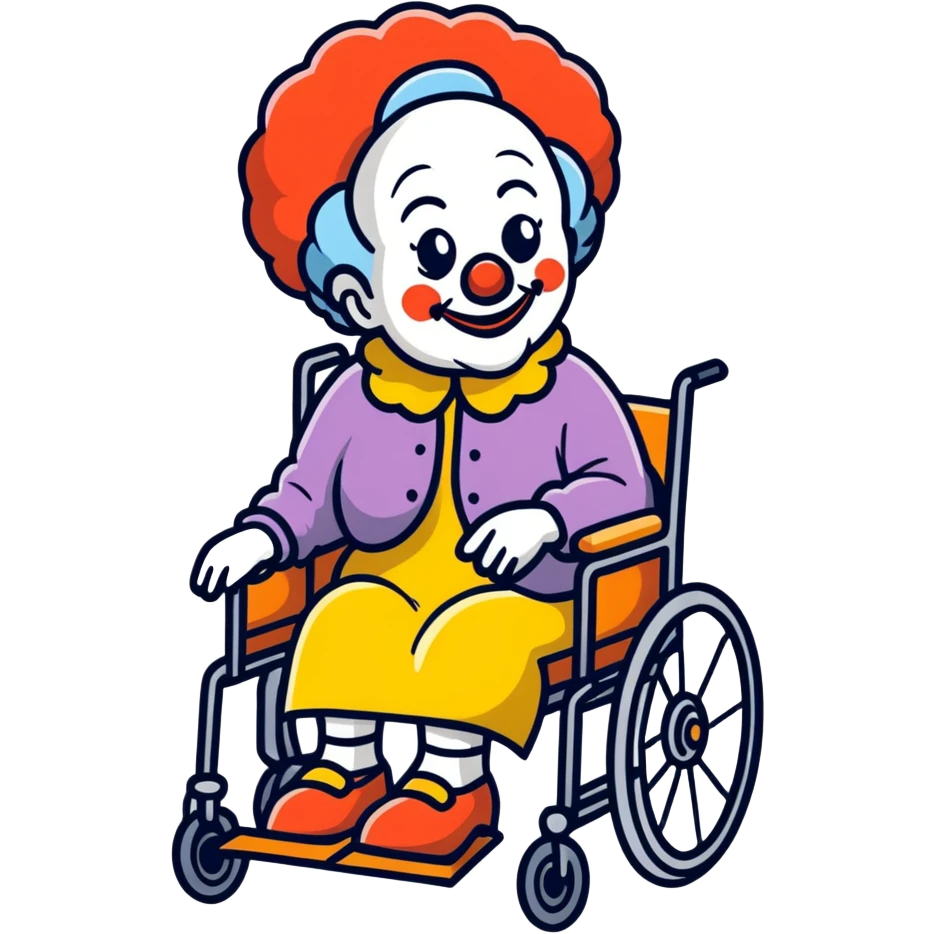 Old lady clownin wheelchair emoji