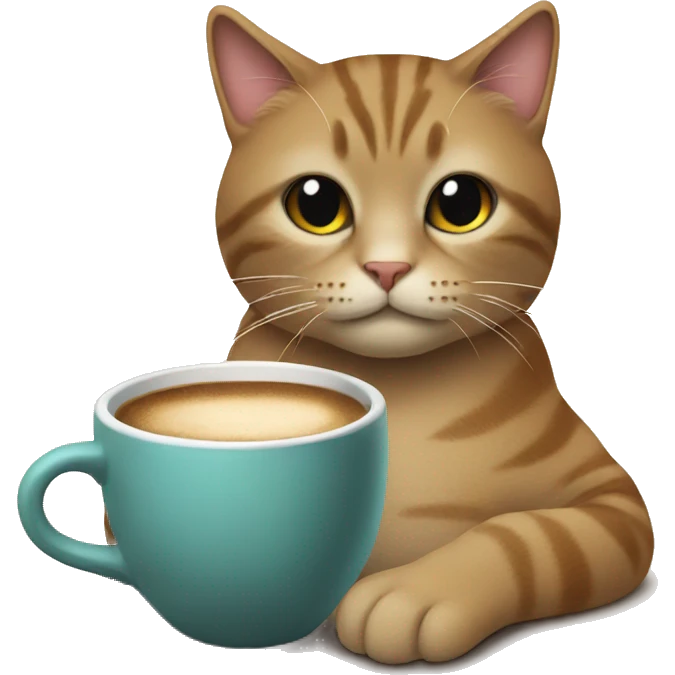 Cat holding a cup of coffee  emoji