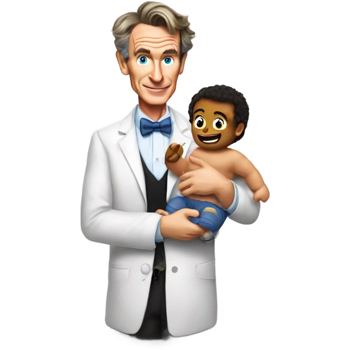 Bill nye the science guy hold a baby emoji
