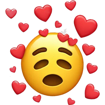 A smiley emoji but crying while having hearts emoji