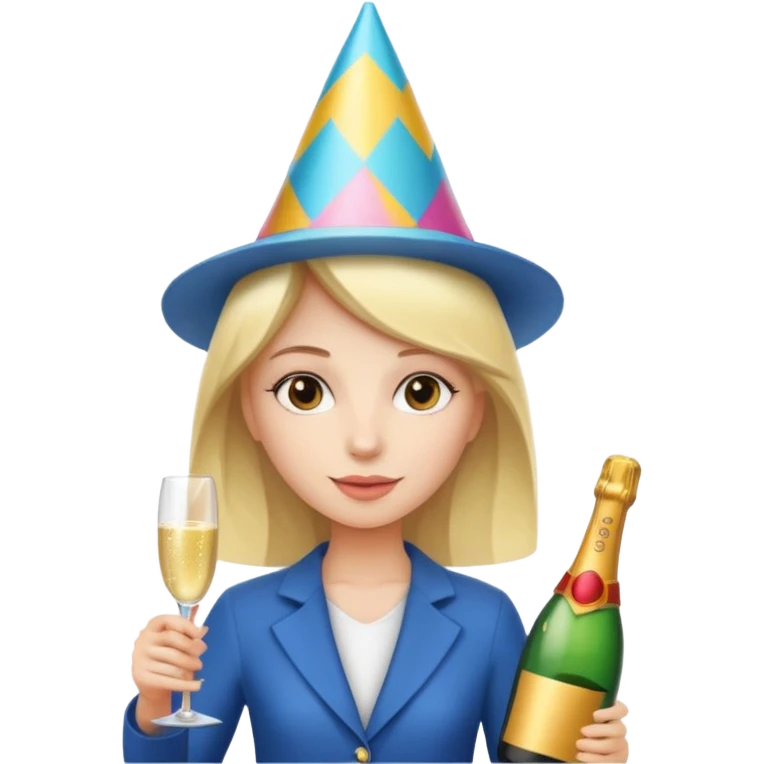 girl with Champagne bottle emoji