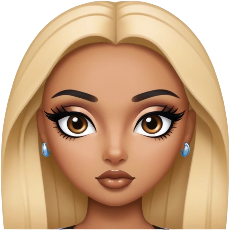 italian beauty, pretty eyes, black eyeliner, pretty bratz baddie emoji