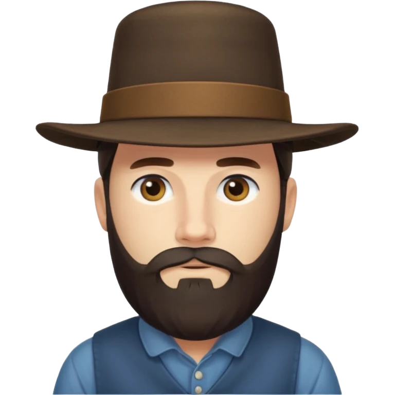 Amish man with beard and with no mustache emoji