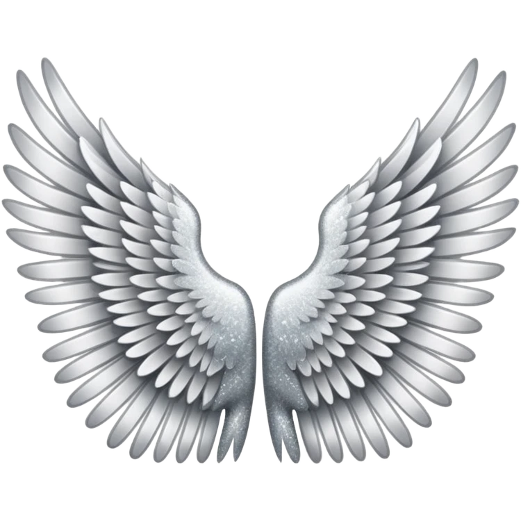 wings glitter white emoji