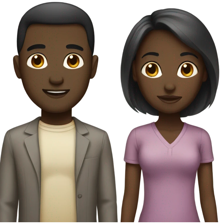 dark skinned female with light skinned male  emoji