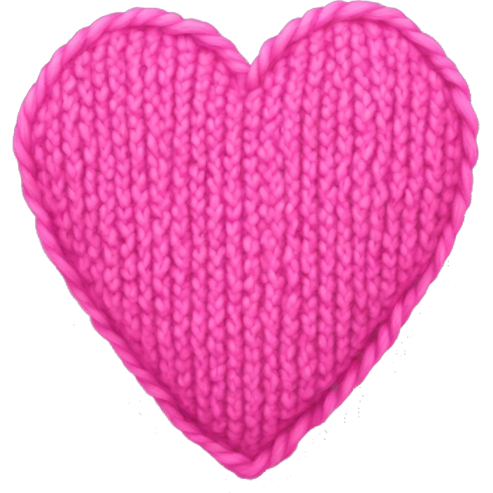 Knitted pink heart emoji