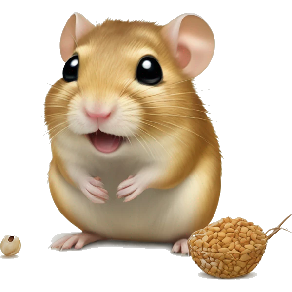 Gerbil and seed emoji