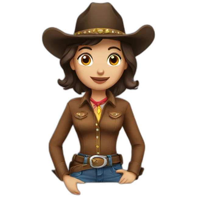 Brunette cowgirl emoji