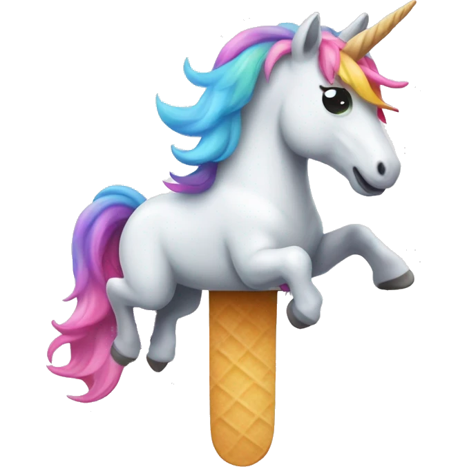 Popsicle riding unicorn emoji