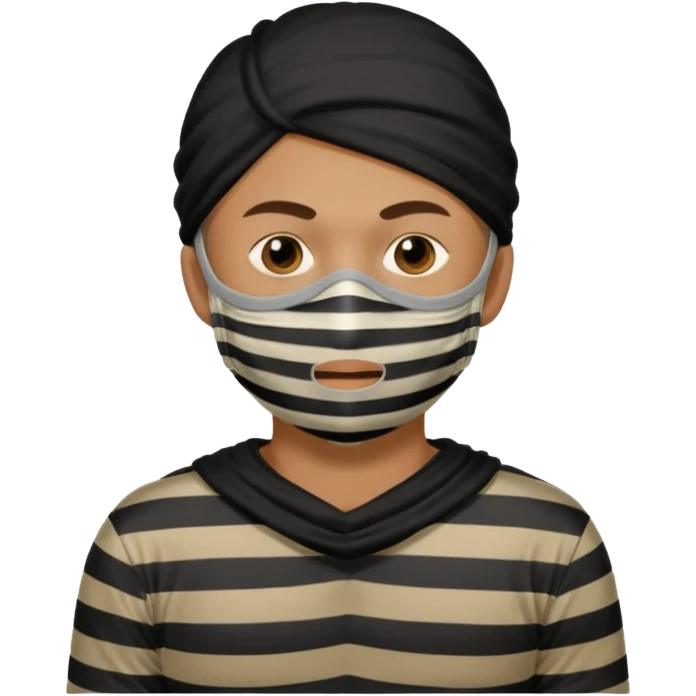 thief, with stripped shirt, facemask, thief mask. emoji