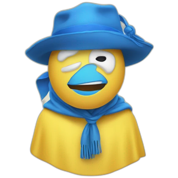 gelbes Herz mit blauem Schal emoji