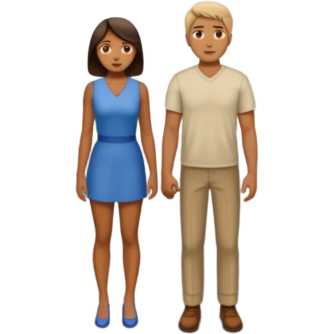 Long distance relationship, where one people is on the end of the road and the other at the beginning a woman and a man emoji
