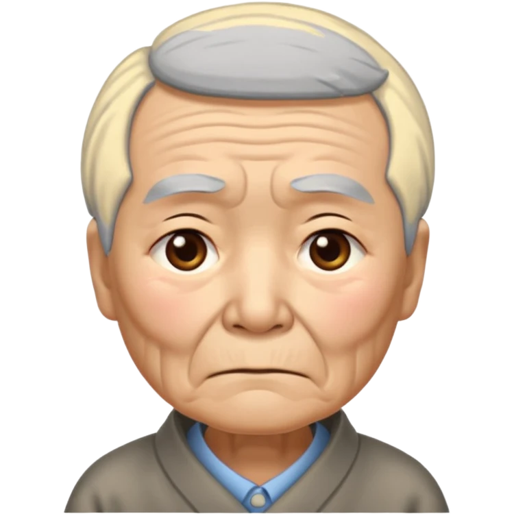 old chinese showing Sadness - feeling of sorrow or unhappiness emoji