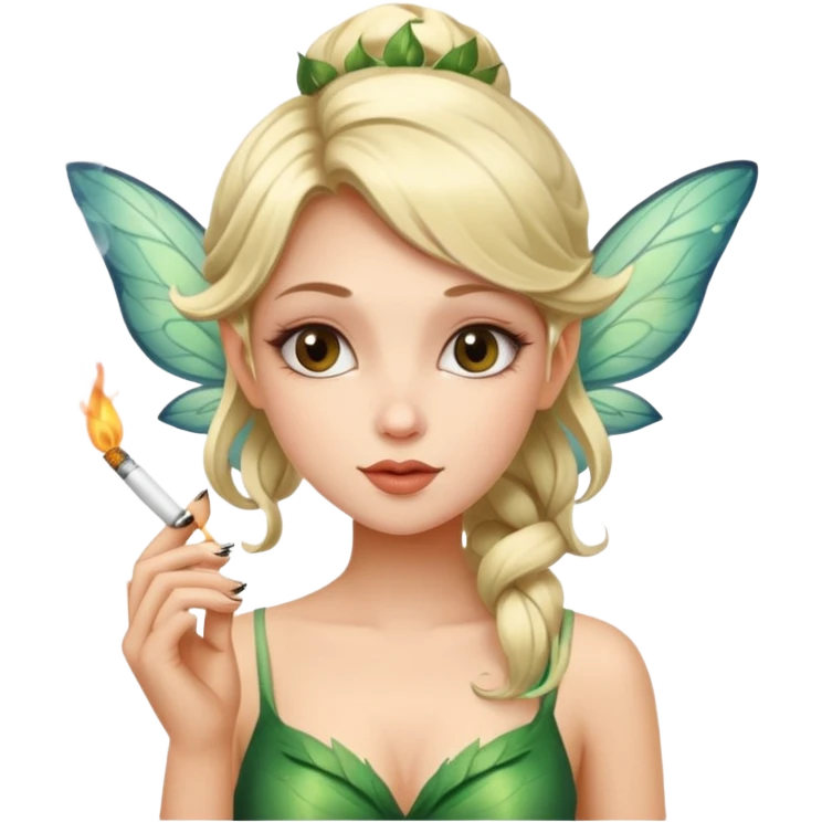 a beautiful fairy smoking a cigarette  emoji
