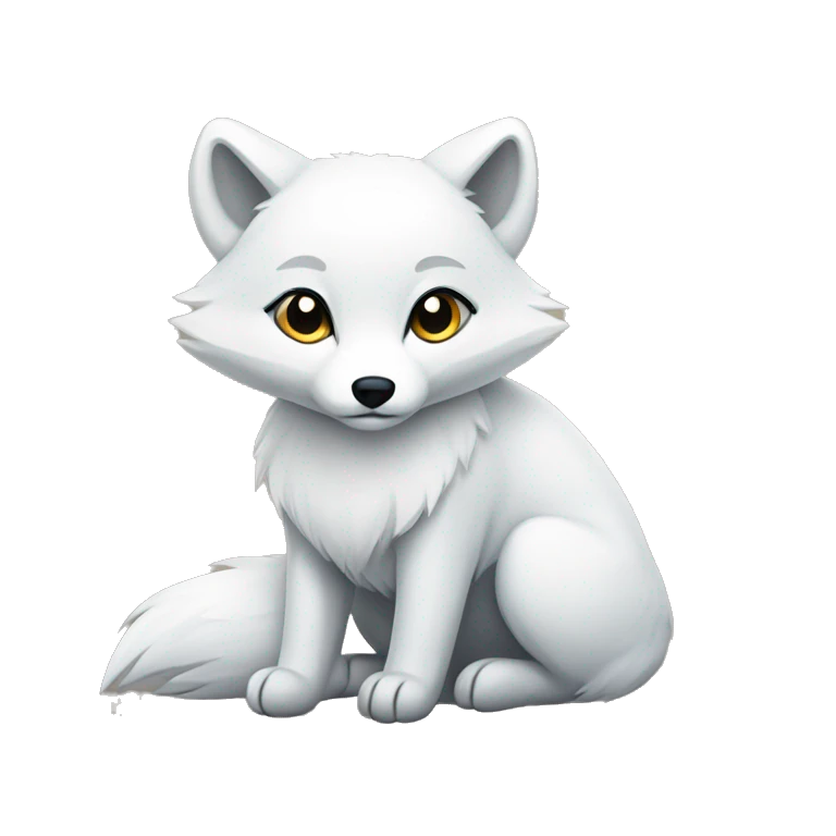 Arctic fox sitting full body emoji