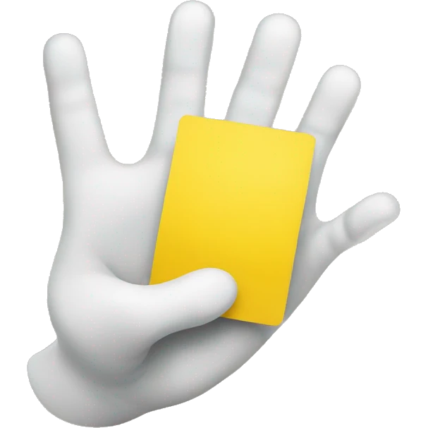 white hand with a yellow card emoji