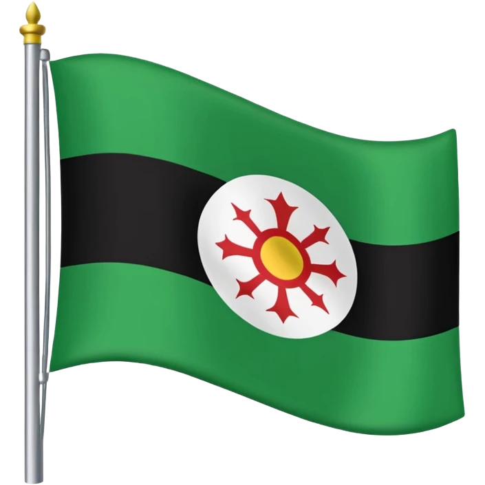 Just do a simple flag I want to put in my bio. Have u seen the panjshir flag do that it’s not in the emojis but make it exactly like the picture don’t add anything else. The colors are green white and black btw with something on the middle search it up and make it in a shape of flag like the emojis emoji