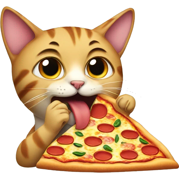 Cat eating a pizza  emoji