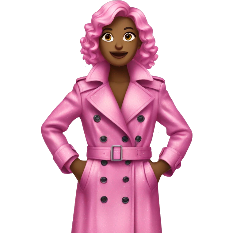 pink sparkly trench coat emoji