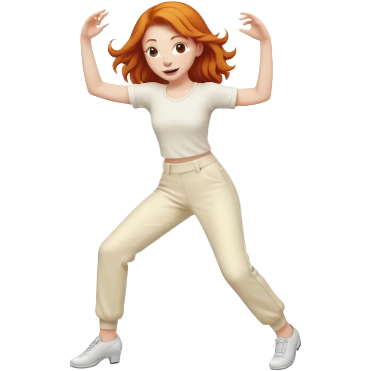 Ginger girl Dancing cream pants emoji