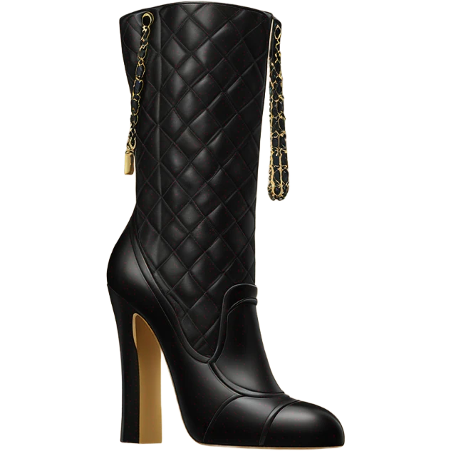 High heeled boots in a chanel bag emoji