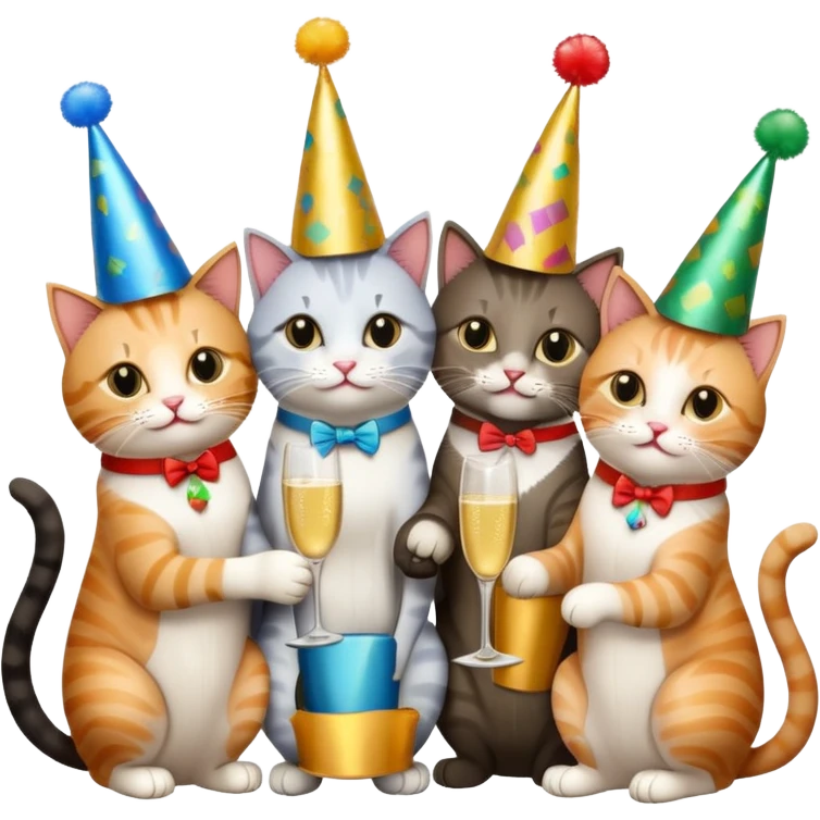 12 cats at a birthday party emoji