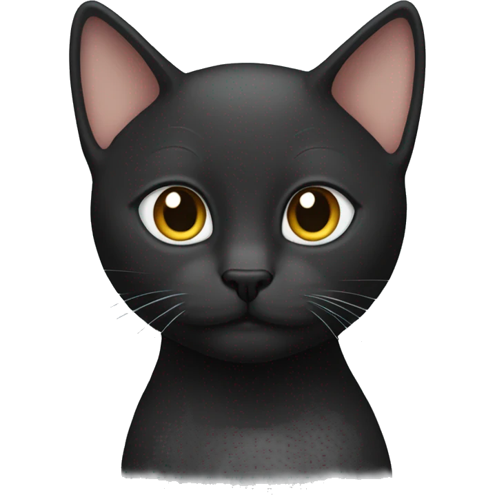 The bald cat is black emoji