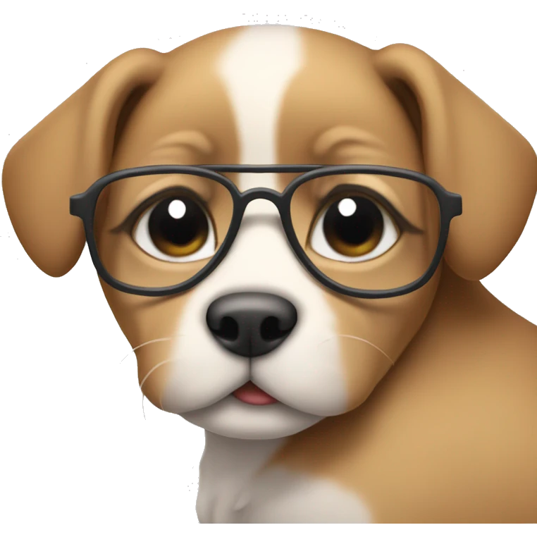 sleep-deprived puppy in glasses  emoji