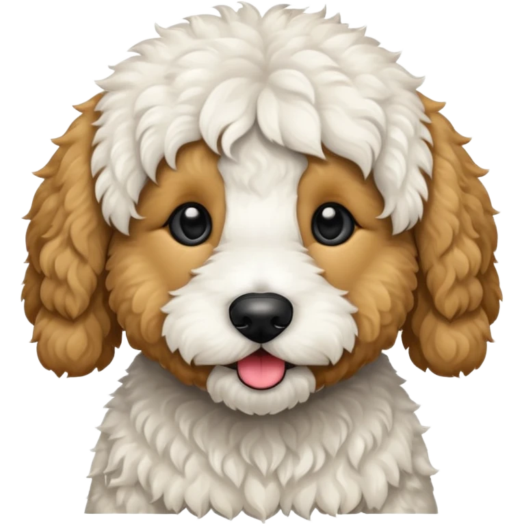 a white and black goldendoodle emoji