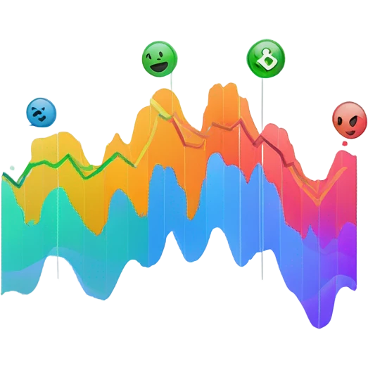 vaporware color themed line chart, stock price going up emoji