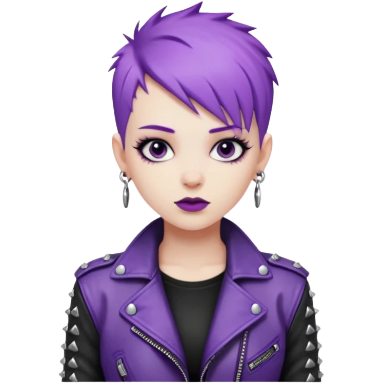 Cool Punk with Short Purple Hair emoji
