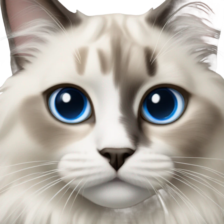Realistic ragdoll cat with blue eyes  emoji