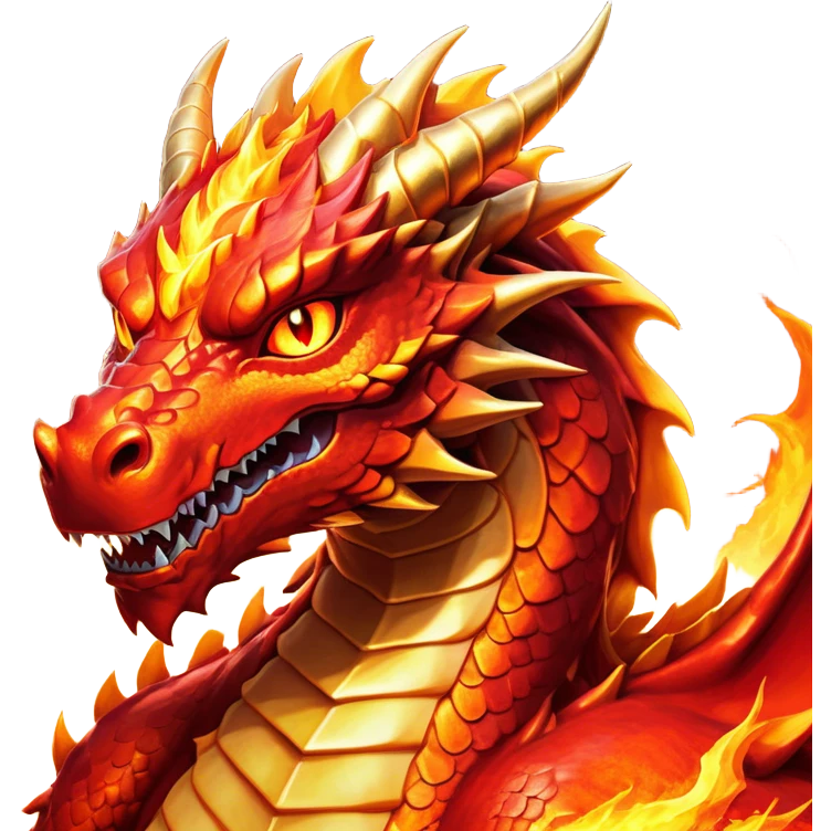 Cinematic Noble Fierce Fire Dragon Portrait Emoji, Poised and imposing, with a muscular, scaled body ablaze in fiery hues of crimson, molten orange, and molten gold, and intense, burning eyes that mirror the heart of a volcano; rendered with lifelike texture and dynamic natural highlights, high shine, formidable and intense, styled with an aura of scorching mythic power, focused and resolute, soft glowing outline, capturing the essence of a legendary inferno poised to ignite the screen with timeless ferocity! emoji