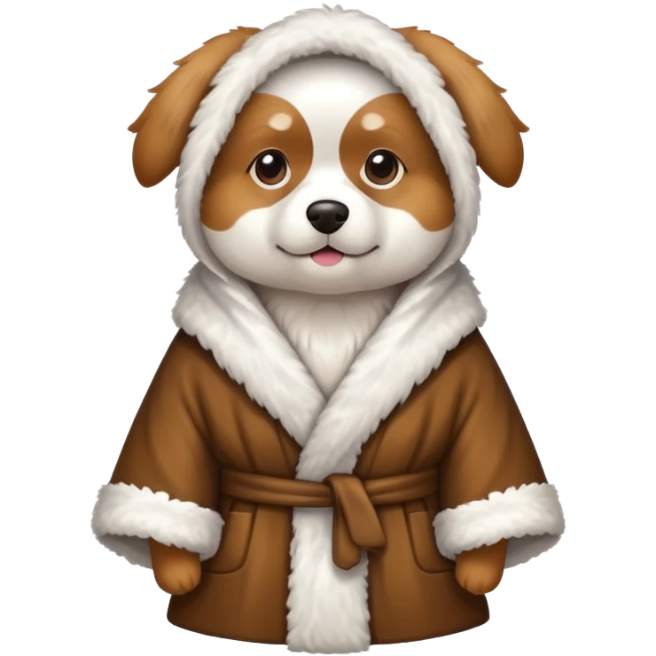 Dog wearing robe emoji