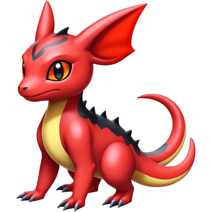 Cute Shiny Guilmon-Quilava-Salandit-Umbreon-Fakémon-hybrid-creature (full body)  emoji