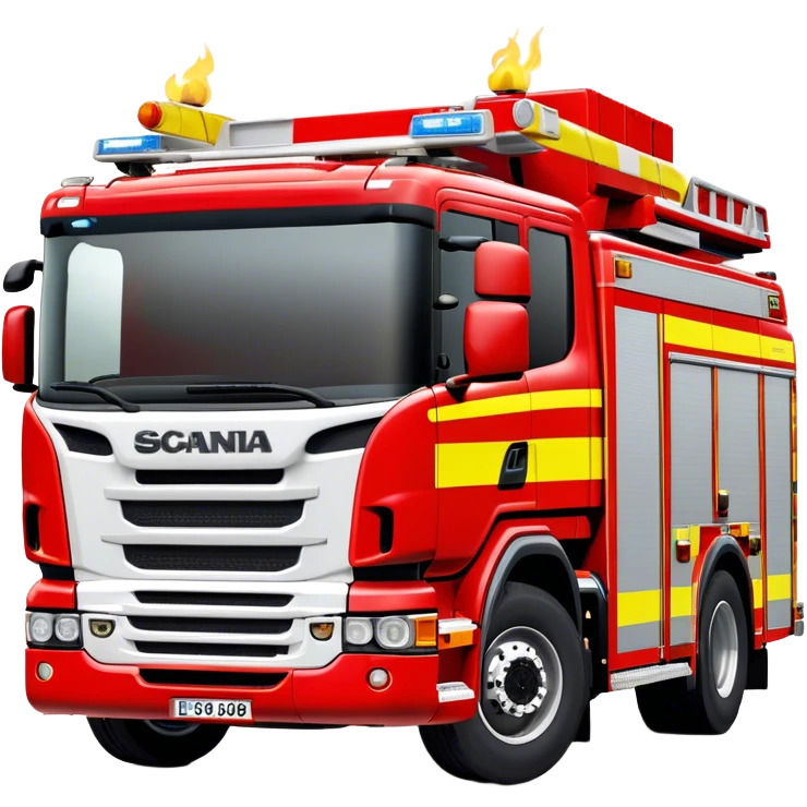 Fire Truck - Scania P320 Fire Truck (Model Year: 2015) (Iconic Colour: Red with white and yellow stripes) emoji