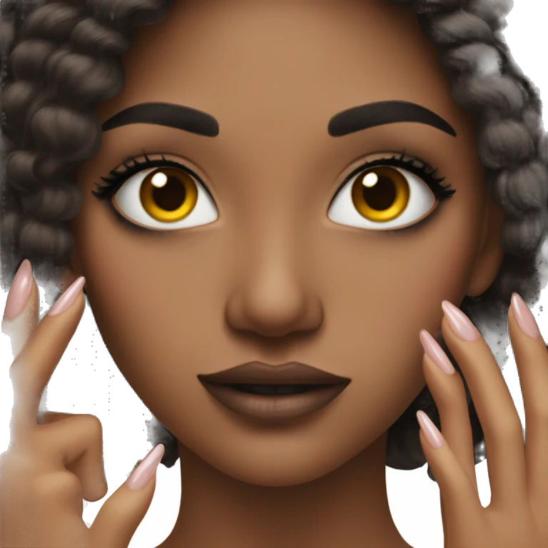 Girl with Nail and makeup emoji