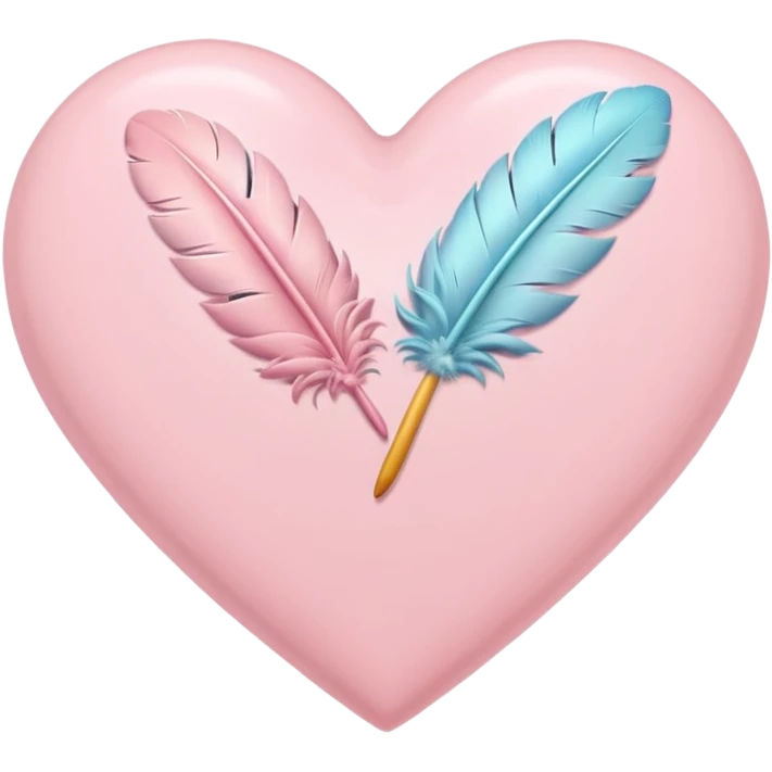 pastel heart with a soft feather motif emoji