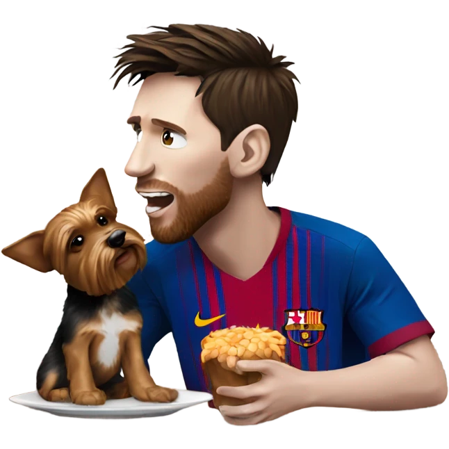 Messi eating a yorkie emoji