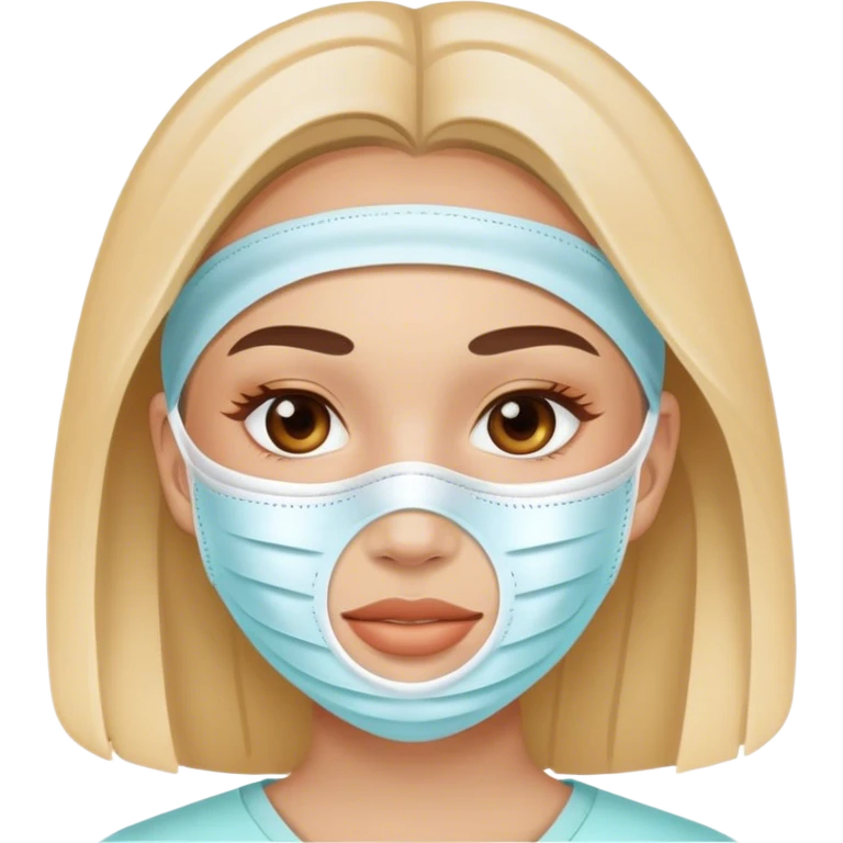 girl wearing a skincare face mask emoji