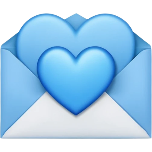 letter with a blue heart seal emoji